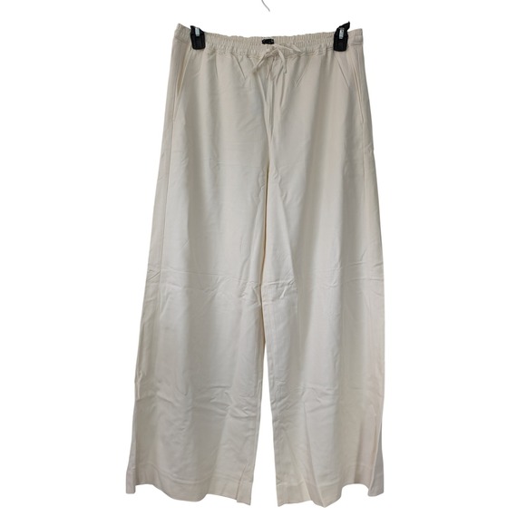 J. Crew Superwide Stratus Pant in City Twill Size 8 Ivory NWT $158 CI935 - Picture 1 of 6